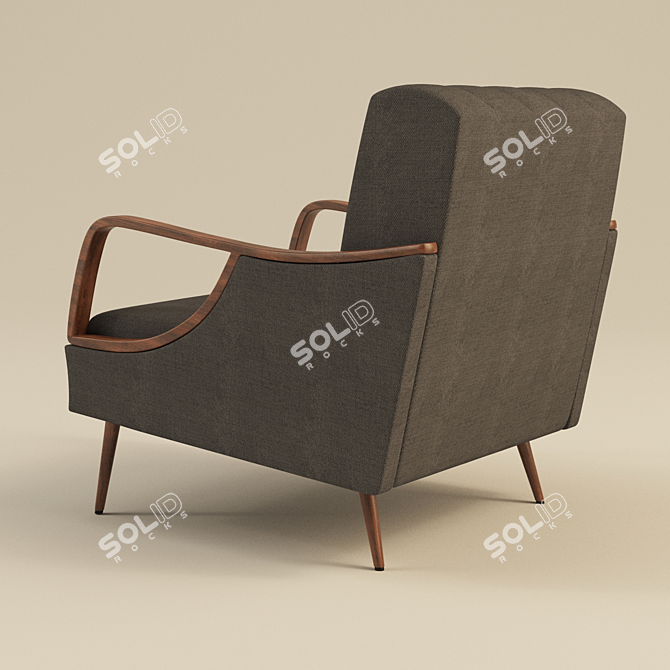 Classic Fabric Upholstered Chair 3D model image 3