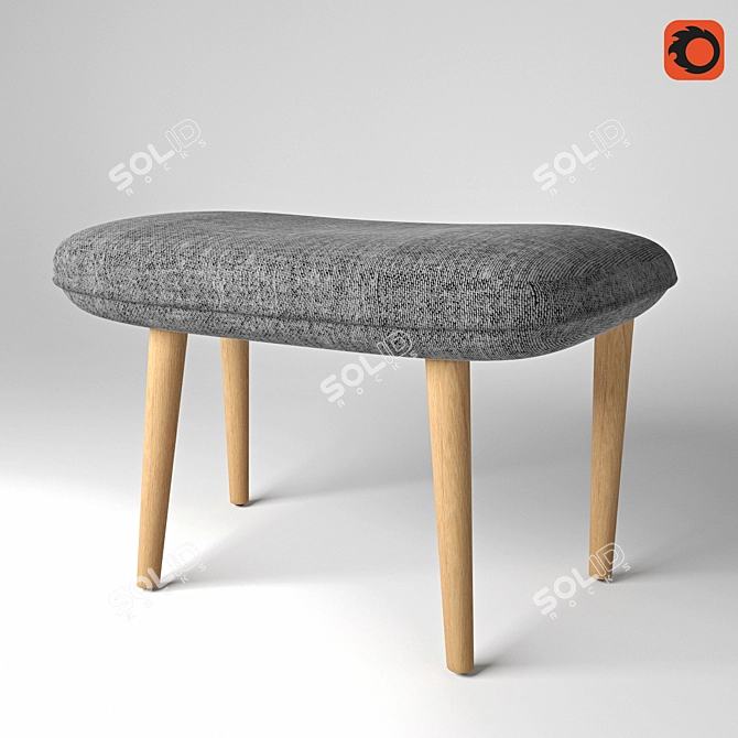 Minimalist Cosmo Ottoman 3D model image 1