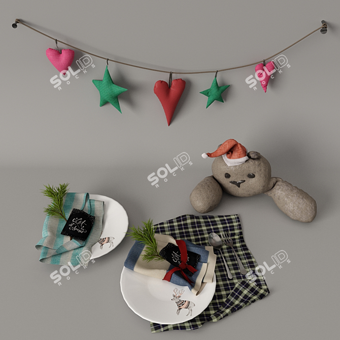 Festive Holiday Décor 3D model image 1