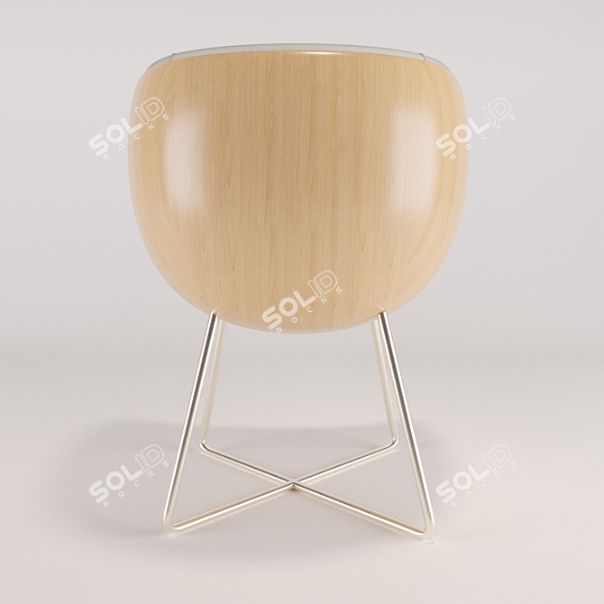 Elegant Velvet Armchair - Luxury Comfort 3D model image 3