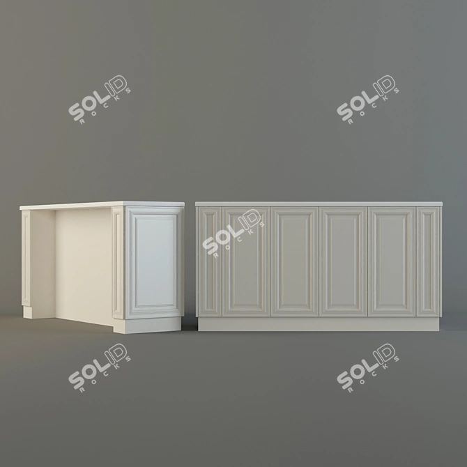 Italian Dolomite Kitchen: Modern Elegance 3D model image 3