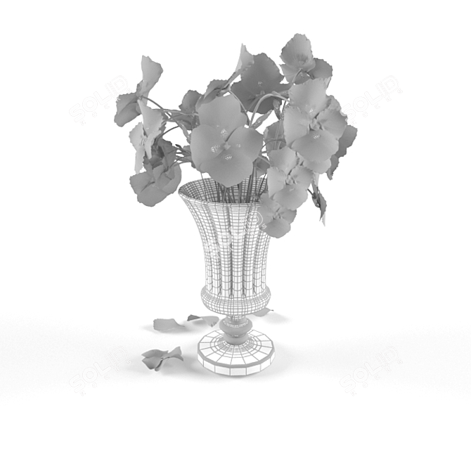 Delicate Spring Pansy Bouquet 3D model image 3