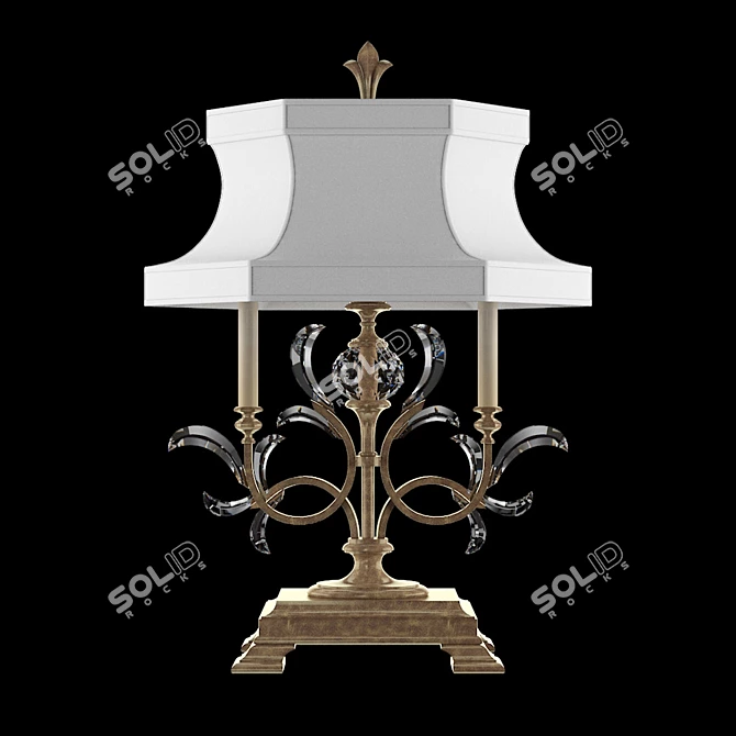 Elegant Silver Beveled Arcs Lamp 3D model image 1