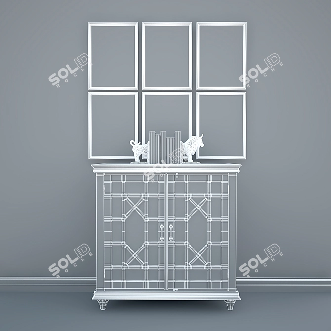 Modern 4-Drawer Chest by Loftdesigne 3D model image 3