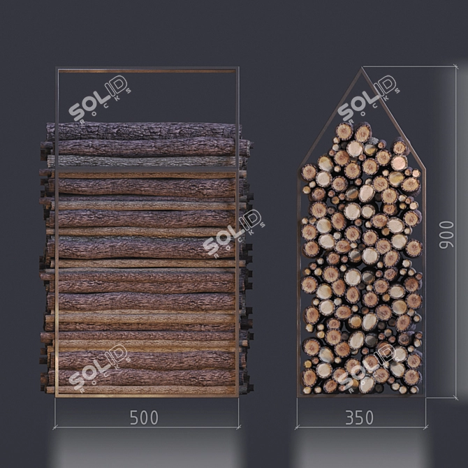 Wood Stack: Sturdy Steel Frame 3D model image 1