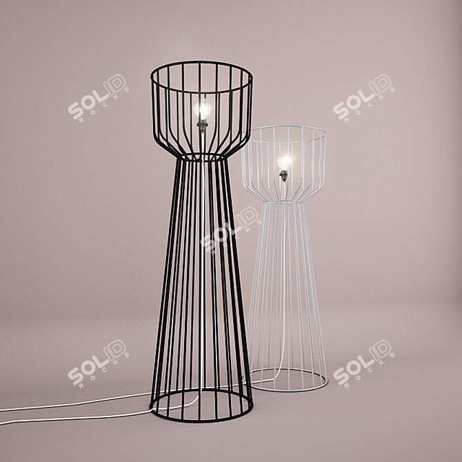  Modern WIRED FLOOR LAMP 3D model image 2