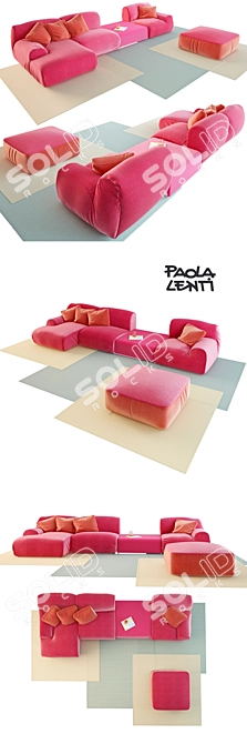 Title: Paola Lenti Modern Lounge Set 3D model image 1