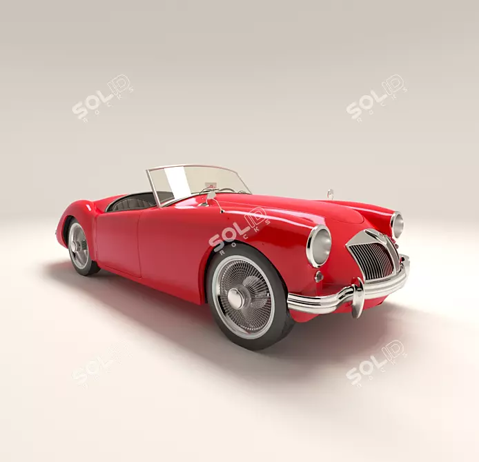 Title: Classic 1955 MG MGA 3D model image 1