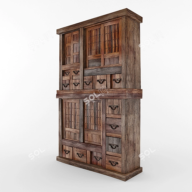 Vintage Wardrobe | 3D Retro Closet Model 3D model image 3