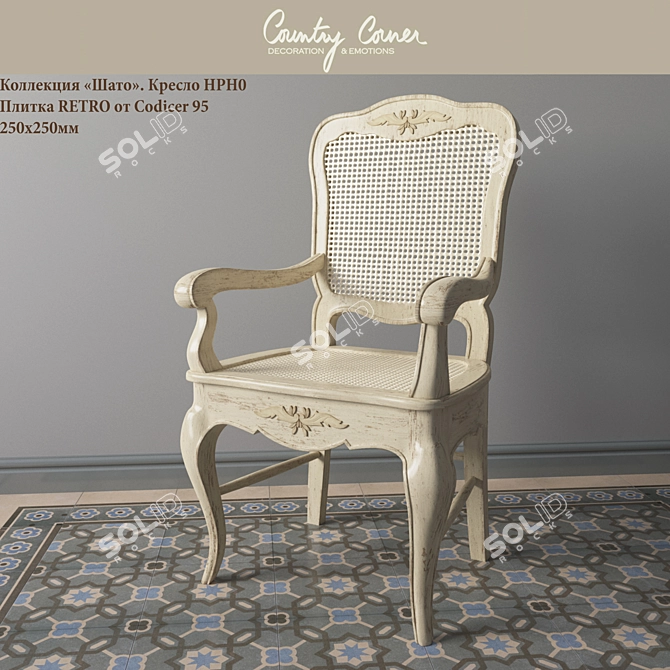 Chateau HPH0 Retro Chair & Tile by Codicer 95 3D model image 1