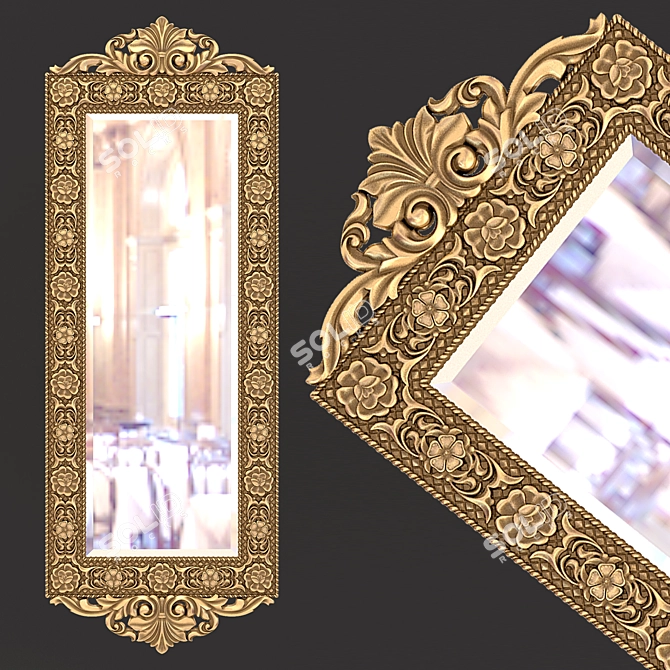 Elegant Reflection - Classic Mirror 3D model image 1