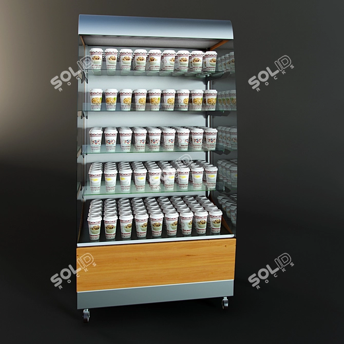 Food Display Showcase: Open-front with Plastic Cups 3D model image 2