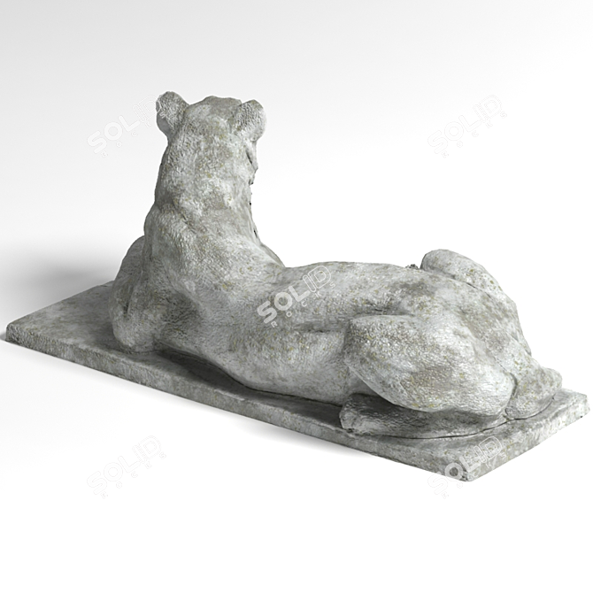 Sleek Cheetah Sculpture: Exquisite Detailing 3D model image 2