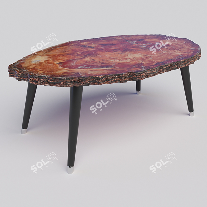 Natural Wood Slab Table 3D model image 1