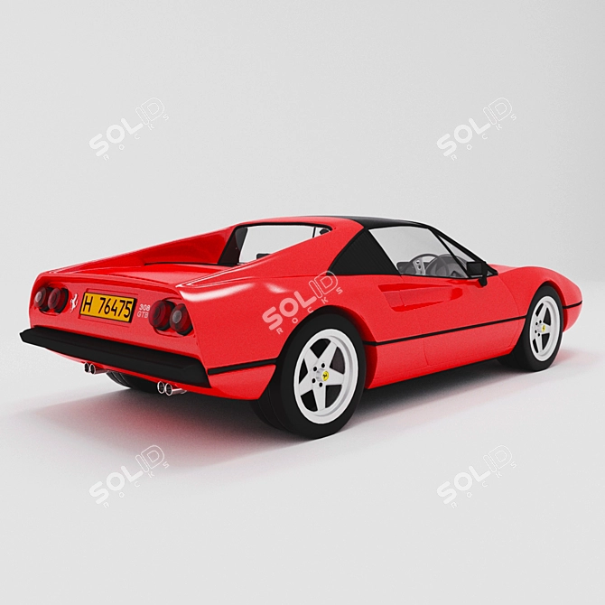 Classic Ferrari 308 GTB 1975 3D model image 2