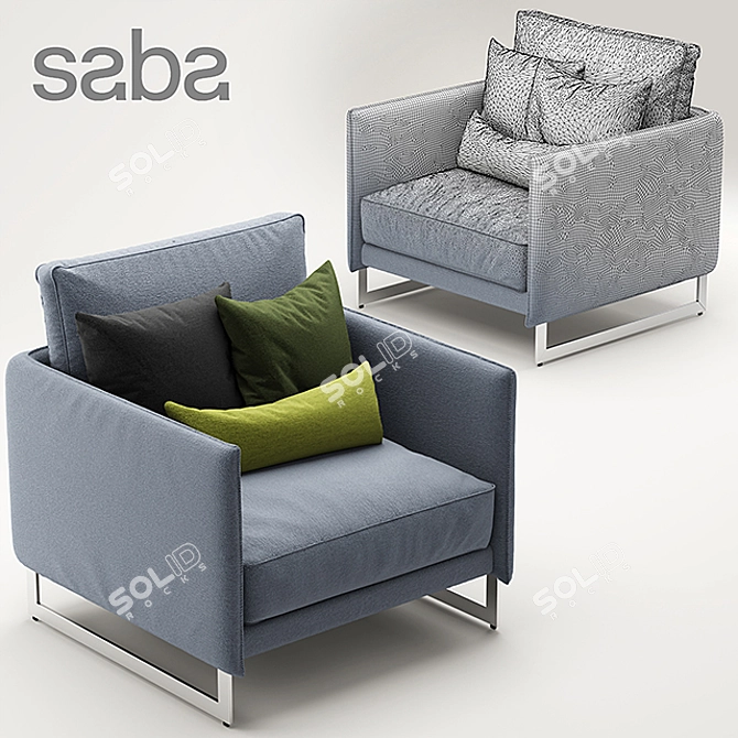 Saba Italia LIVINGSTON: Elegant Sofa and Chair 3D model image 2