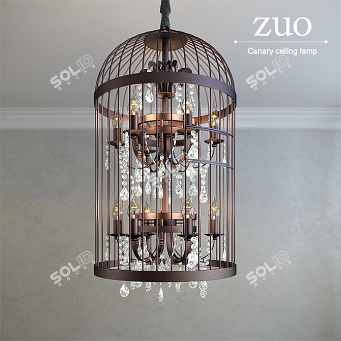 Vintage Birdcage Chandelier 3D model image 1