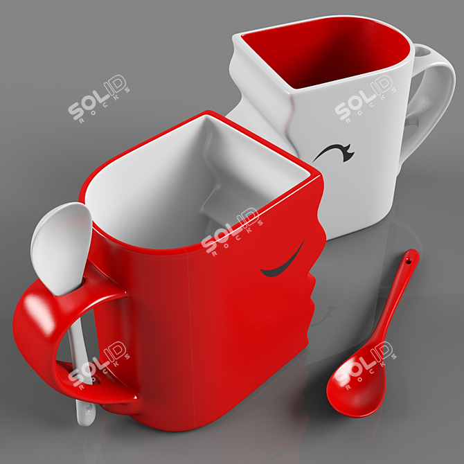 Romantic Mug Set 3D model image 2