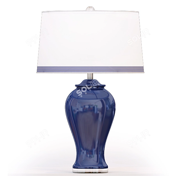 Elegant Navy Table Lamp 3D model image 1