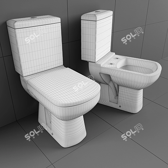 Grand Rosa: Elegant and Functional Toilet 3D model image 2