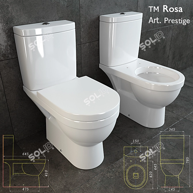 Title: Rosa Prestige Toilet - Luxurious Elegance 3D model image 1