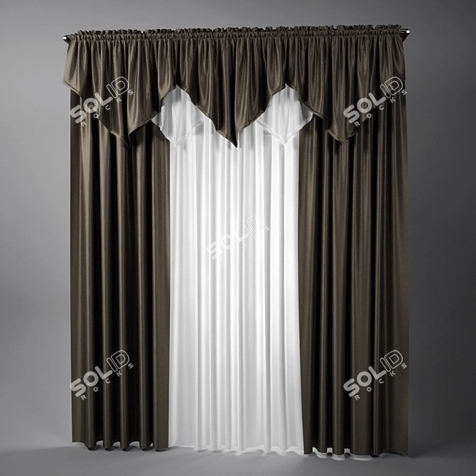 Classic Curtain - Marvelous Design  3D model image 1