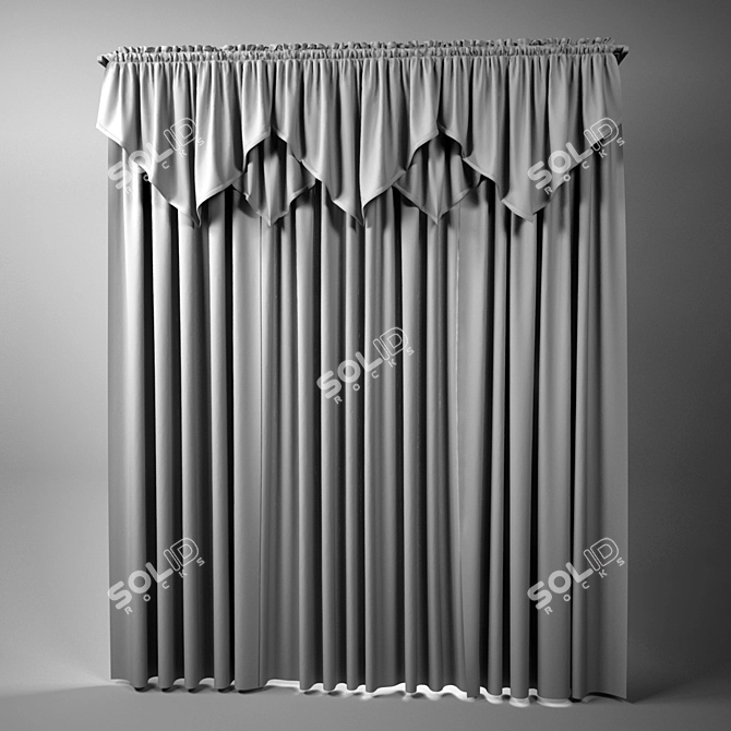 Classic Curtain - Marvelous Design  3D model image 2