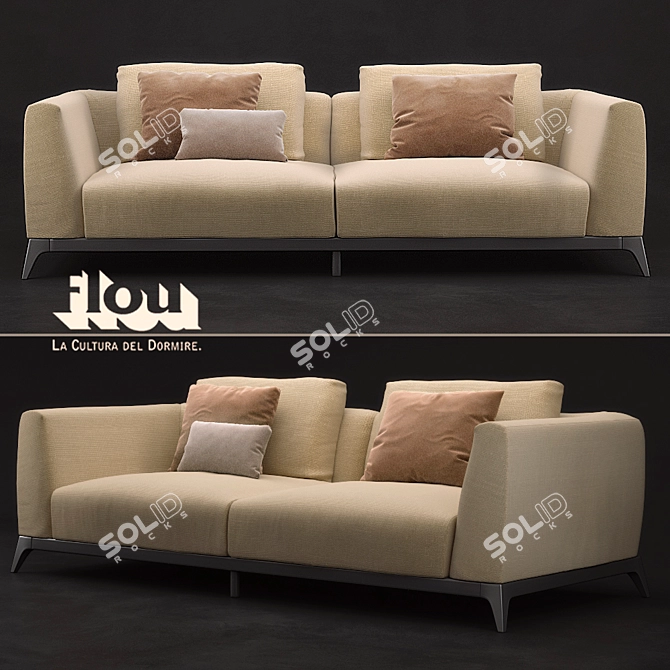Flou Olivier Composition B: Modern Design Sofa 3D model image 1