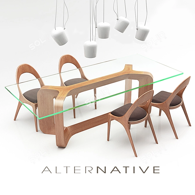 Versatile Dining Set: Denise Tables + Sharon Chairs 3D model image 2