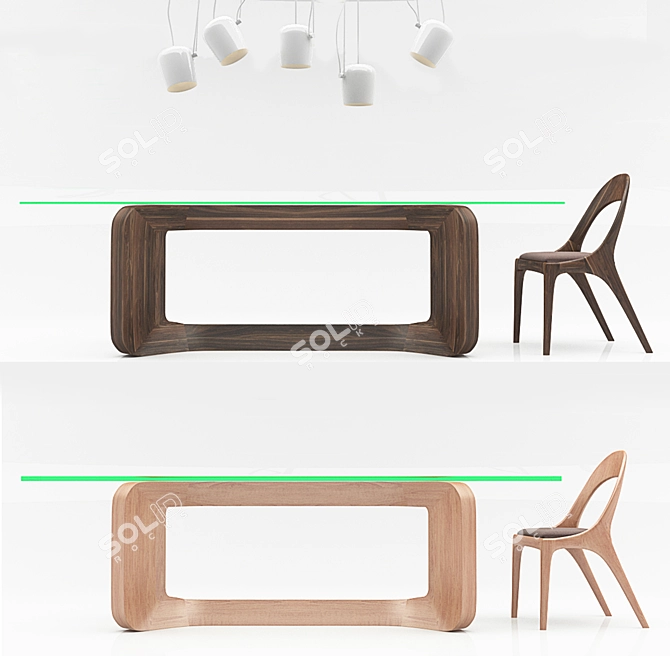 Versatile Dining Set: Denise Tables + Sharon Chairs 3D model image 3