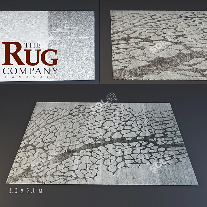 Sea Fan Gray Tibetan Carpet 3D model image 1