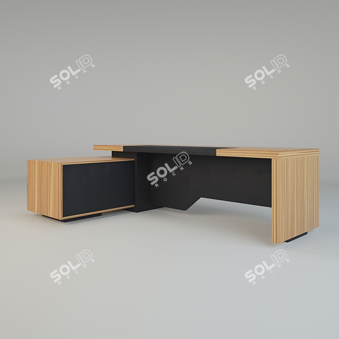 BUROSIT ARIA Executive Desk 3D model image 2