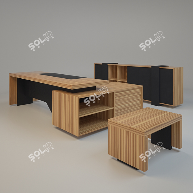 Elevate Your Office with BUROSIT ARIA VIP Set 3D model image 1