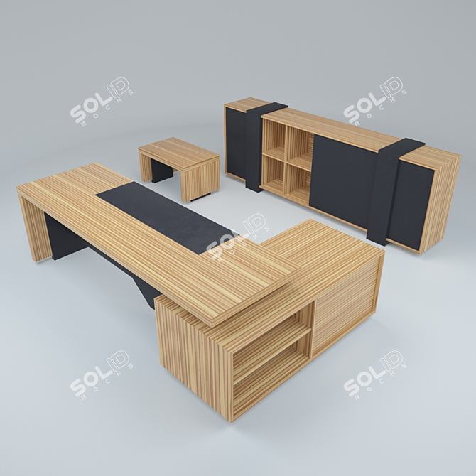 Elevate Your Office with BUROSIT ARIA VIP Set 3D model image 2