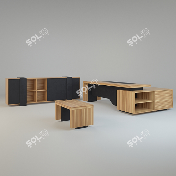 Elevate Your Office with BUROSIT ARIA VIP Set 3D model image 3