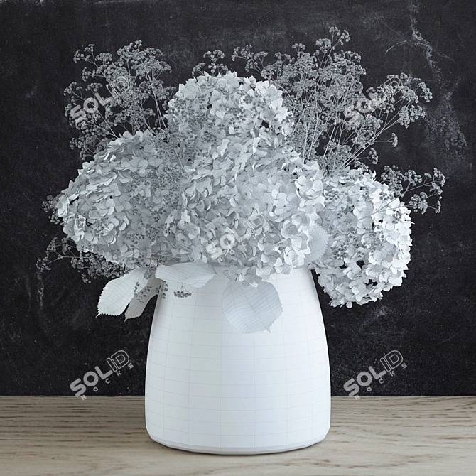 Whimsical Hydrangea Bouquet 3D model image 3