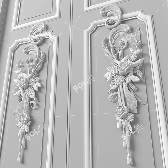 Imperial Elegance: Alexander Palace Door 3D model image 3