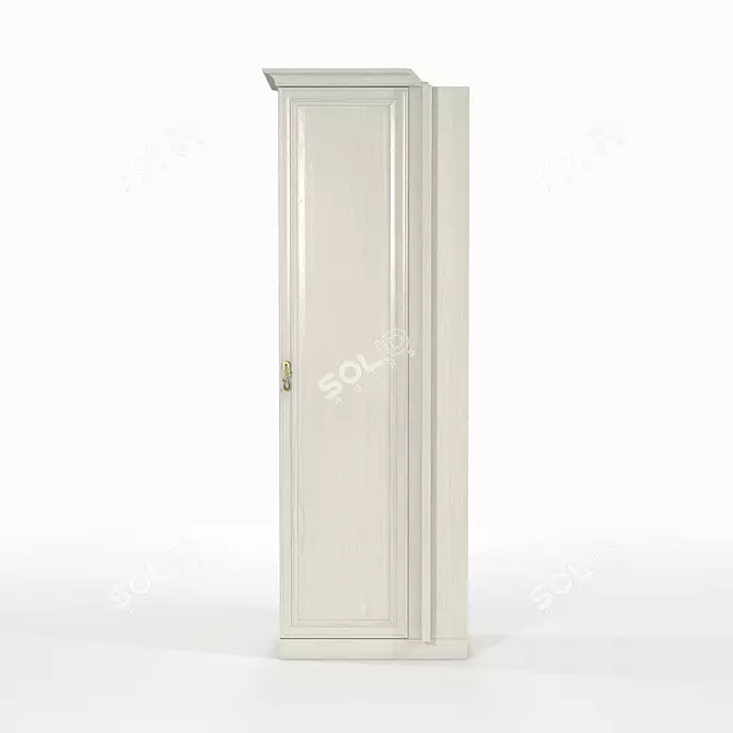 Title: Minimalist Corner Wardrobe 3D model image 2