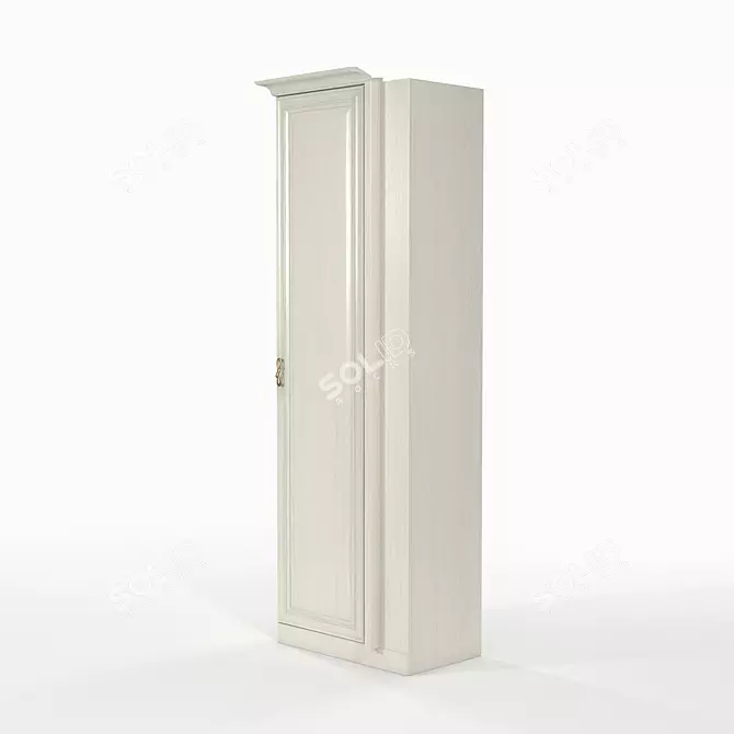 Title: Minimalist Corner Wardrobe 3D model image 3