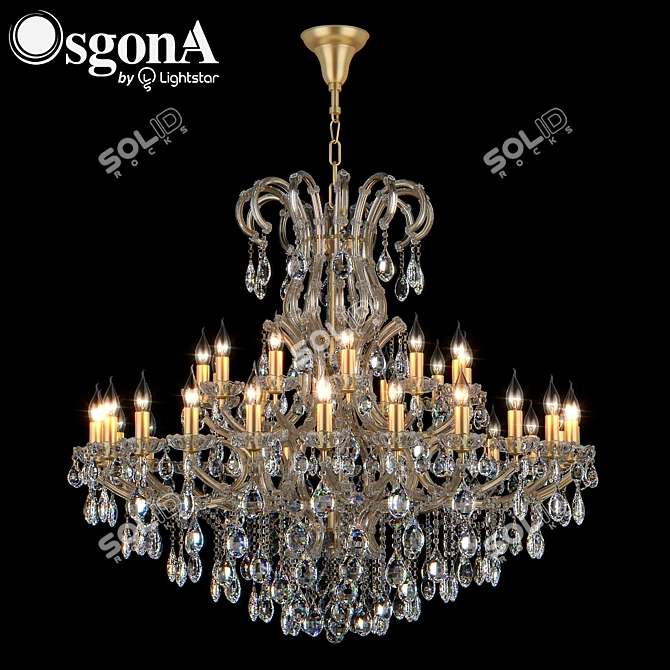 Elegant Champa Crystal Chandelier 3D model image 1