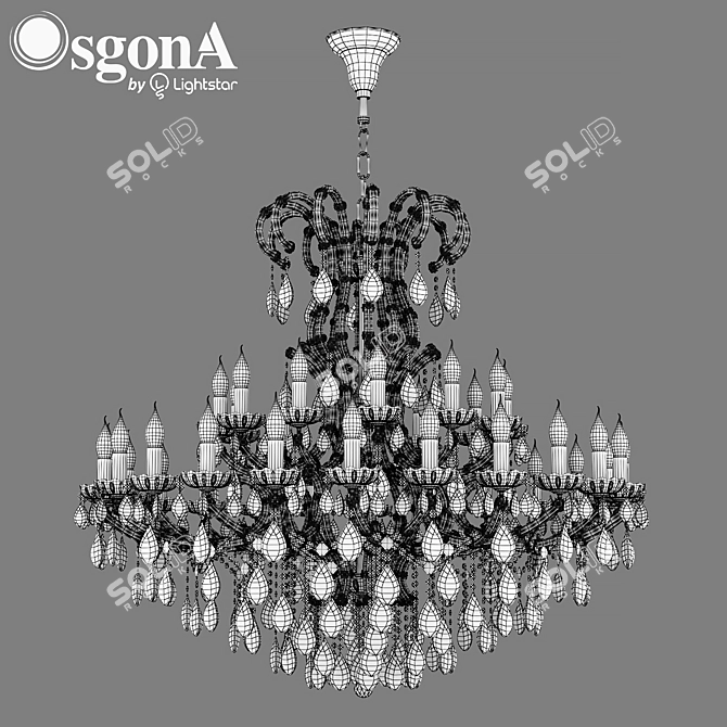 Elegant Champa Crystal Chandelier 3D model image 3