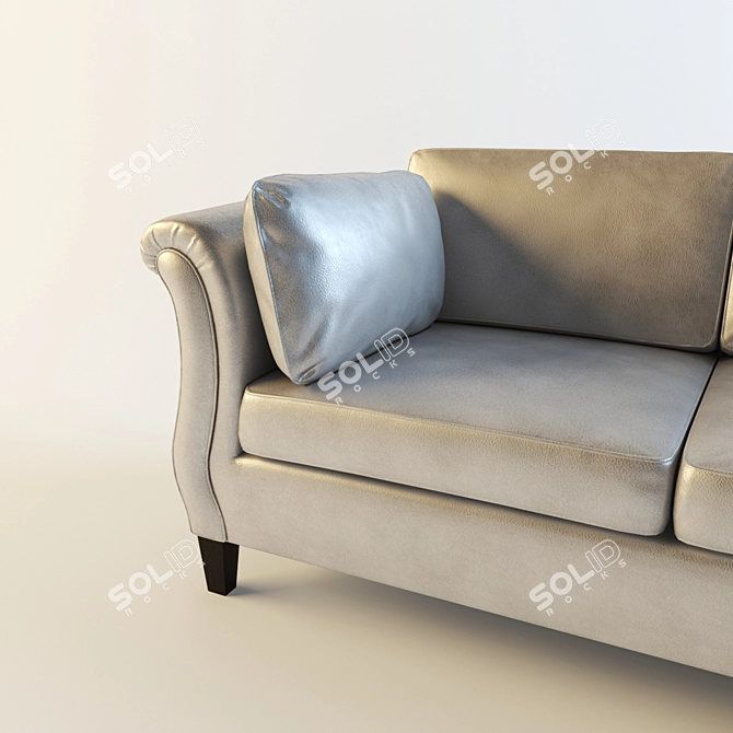 Vintage Hollywood Scroll Arm Sofa 3D model image 2