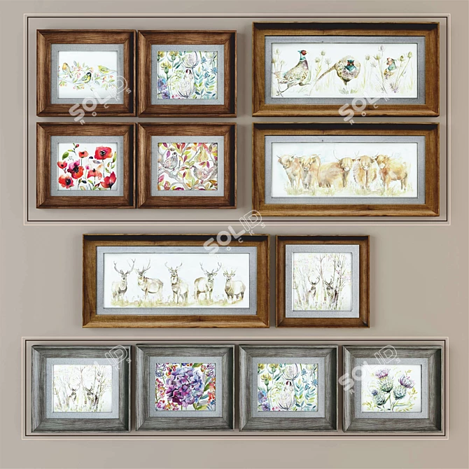 2 Beautiful Art Prints 3D model image 1