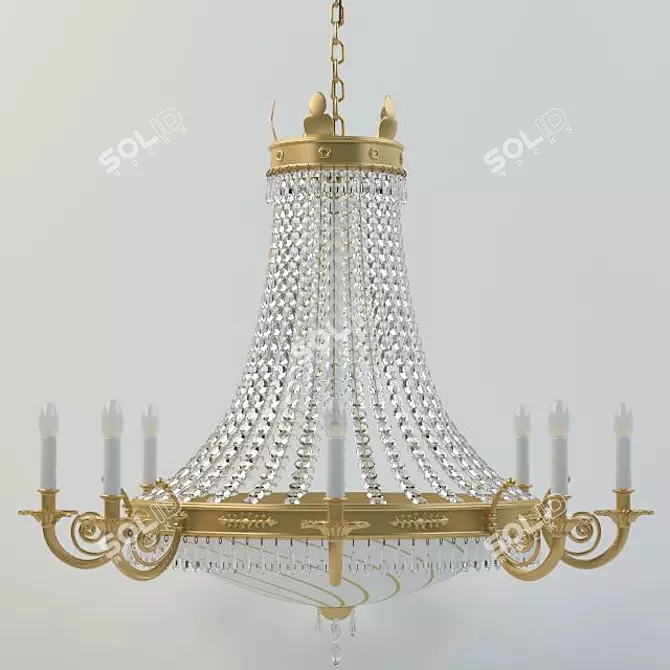 Elegant Gold Chandelier: Orion LU 3D model image 1