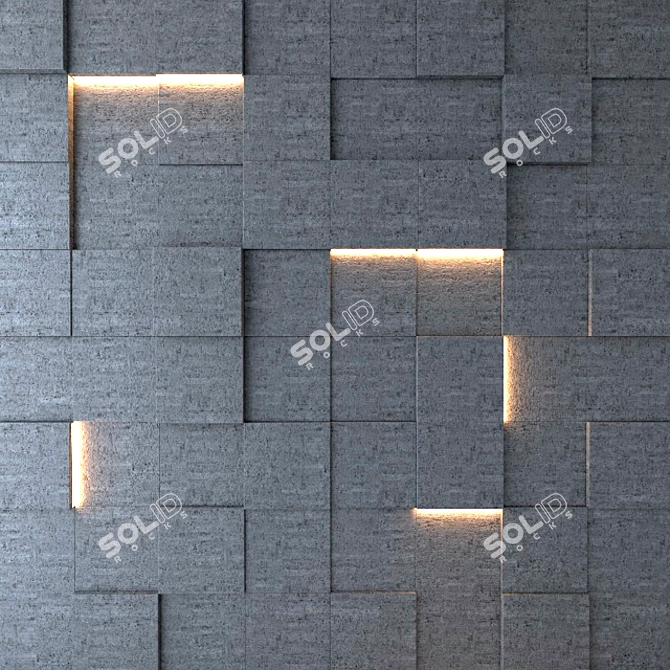 Title: High-Res Concrete Texture Panel 3D model image 1