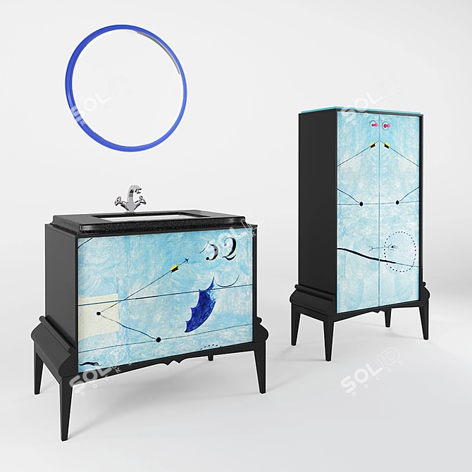 MIRO MOBILI Dresser Mirror Wardrobe Collection 3D model image 1