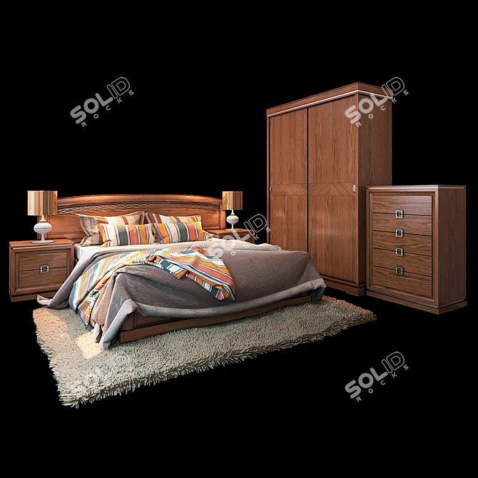 Elegant NORA Bedroom Set: Monrabal Chirivella, Spain 3D model image 1