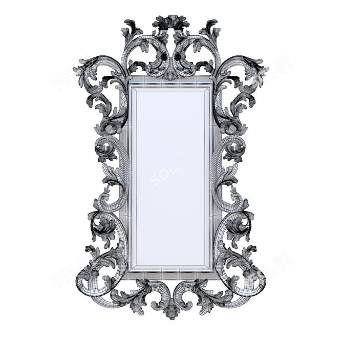 Elegant French Flourish Lean-To Mirror 3D model image 2