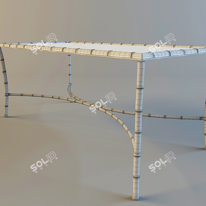 Vintage Bronze Bamboo Coffee Table 3D model image 3