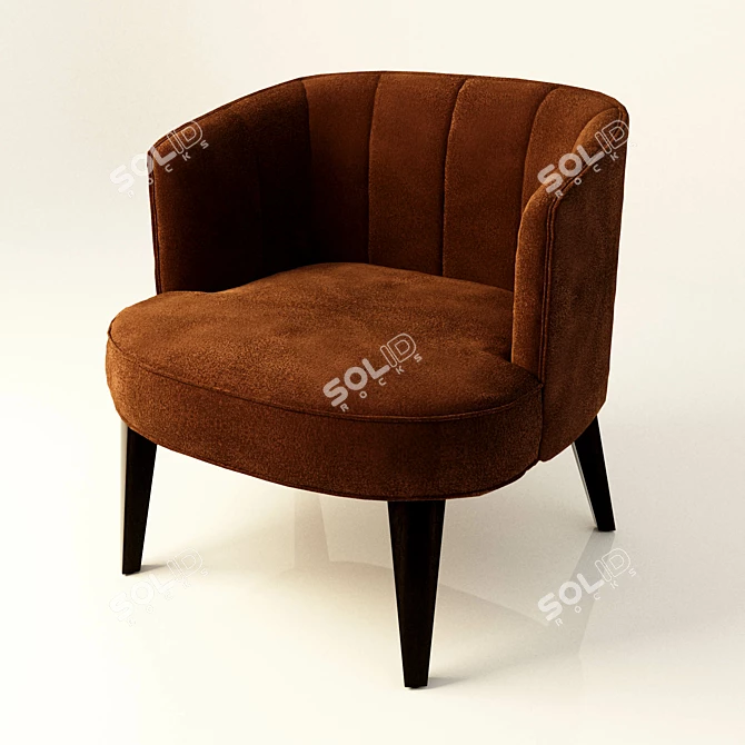 Luxury Velvet Armchair 3D model image 1